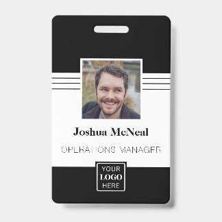 Badge Photo de l'employé élégant professionnel avec nom