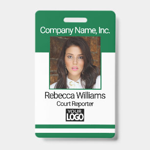 Badge photo de l'employé - Vert