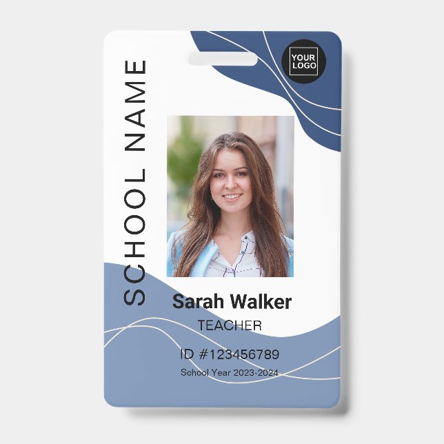 Badge Photo de l'enseignant ID d'un étudiant employé ble (Avant)