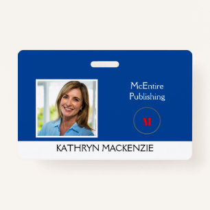 Badge Photo de l'entreprise Logo bleu Personnaliser le n