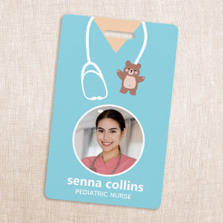Badge Photo de l'infirmière pédiatrique