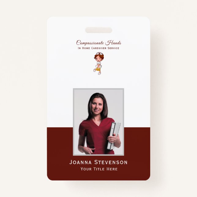 Badge Photo de l'infirmière soignante en soins de santé  (Devant)