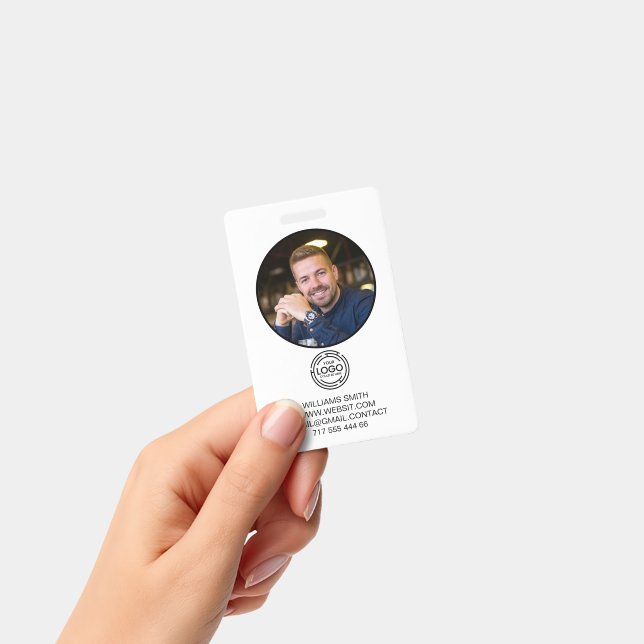 Badge Photo de logo d'entreprise Nom promotionnel  (Manuel / portable)