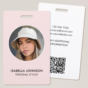 Badge Photo de profil moderne QR Rose Foncé Sécurité d'i