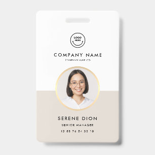 Badge Photo de sable blanc de la carte d'identité du per