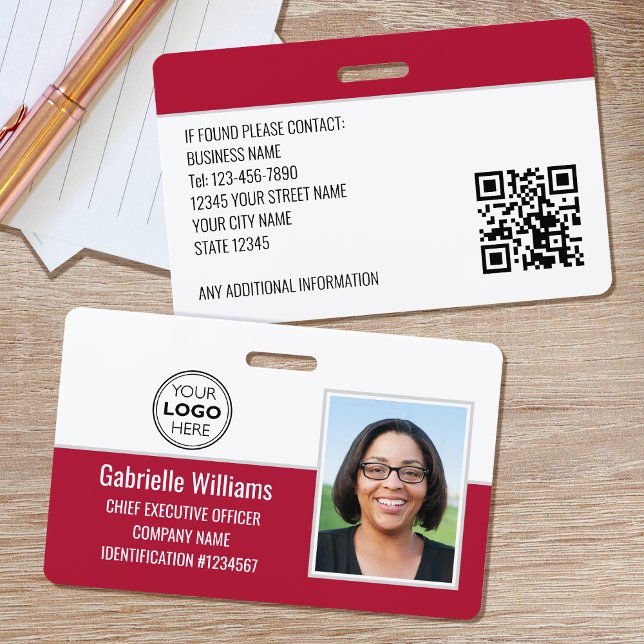 Badge Photo de sécurité de la carte d'identité d'employé (Créateur téléchargé)
