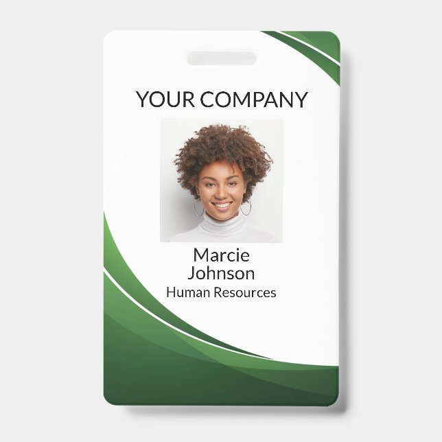 Badge photo de style vague verte (Avant)