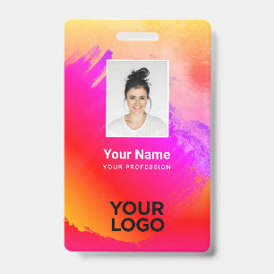 Badge Photo d'employé, code-barres, nom de Rainbow Paint
