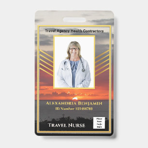 Badge Photo d'employé d'infirmière de voyage médicale d'