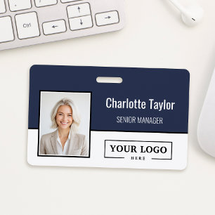 Badge Photo d'employé du logo d'entreprise personnalisé