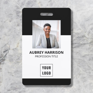 Badge Photo d'employé Entreprise moderne Noir