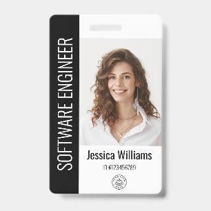 Badge Photo d'employé grand format personnalisé, code-ba