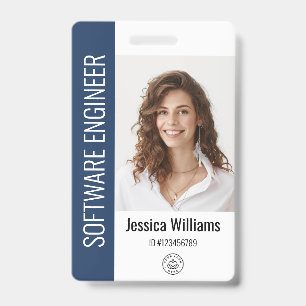 Badge Photo d'employé grand format personnalisée, code-b