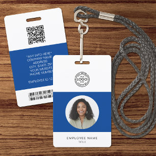 Badge Photo d'employé, logo, code-barres, nom ID