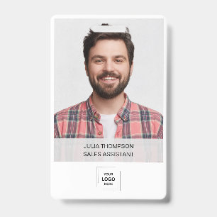 Badge Photo d'employé moderne Identité d'entreprise
