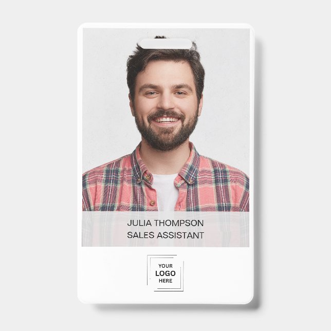 Badge Photo d'employé moderne Identité d'entreprise (Avant)
