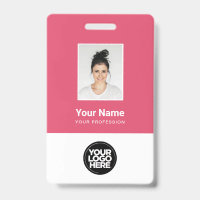 Photo d'employé personnalisé, code-barres, logo, b