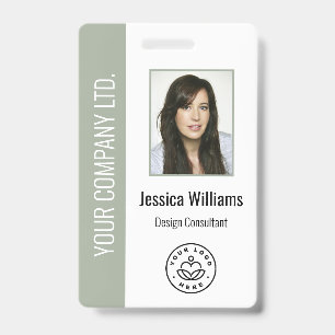 Badge Photo d'employé personnalisé, code-barres, logo, n