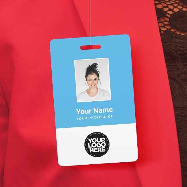 Badge Photo d'employé personnalisé, code-barres, logo, n (Create your own amazing accessory to showcase your dedication to excellence in the corporate world!)