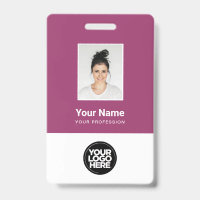 Photo d'employé personnalisé, code-barres, logo, n