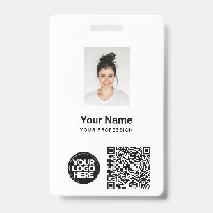 Badge Photo d'employé personnalisé, code Qr et code-barr