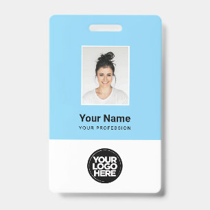 Badge Photo d'employé personnalisé, Code Qr, Logo, Nom