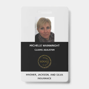 Badge Photo d'employé personnalisée Ajoutez votre logo d
