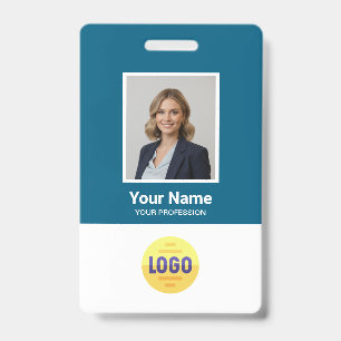 Badge Photo d'employé personnalisée, code-barres, logo, 