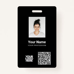 Badge Photo d'employé personnalisée, code Qr et barre, l