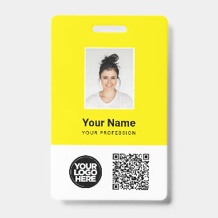 Badge Photo d'employé personnalisée, code Qr et barre, l