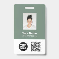 Photo d'employé personnalisée, code QR et code-bar