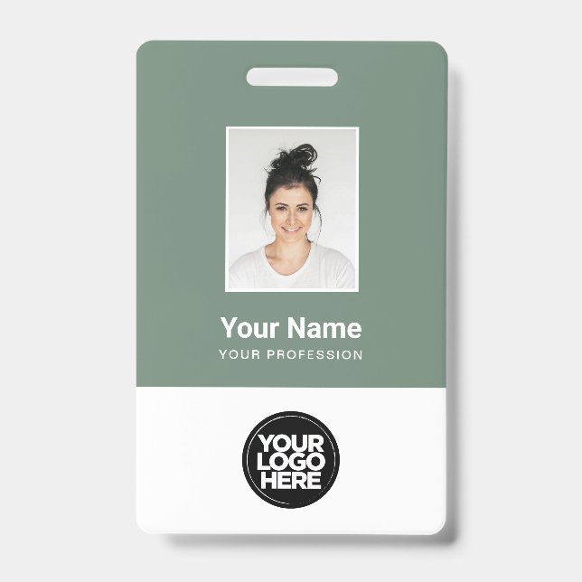 Badge Photo d'employé personnalisée, Code Qr, Logo, Nom (Avant)