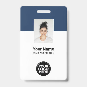 Badge Photo d'employé personnalisée, Code Qr, Logo, Nom