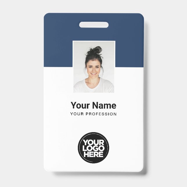 Badge Photo d'employé personnalisée, Code Qr, Logo, Nom  (Avant)