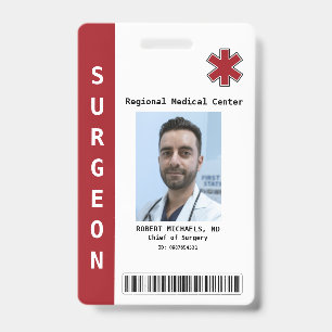 Badge Photo d'employé personnalisée, nom, code-barres, b