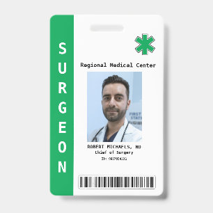 Badge Photo d'employé personnalisée, nom, code-barres, l