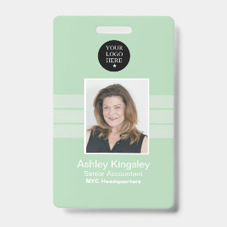Badge photo d'employé vert Sécurité d'entreprise