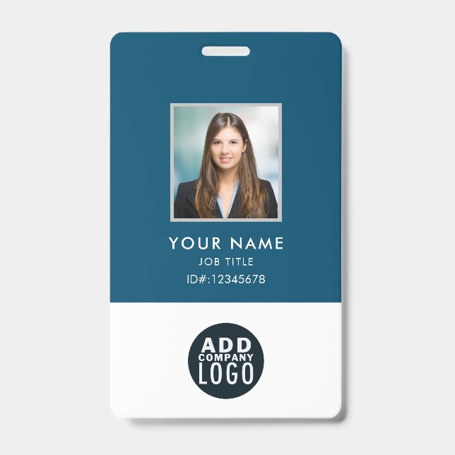 Badge Photo d'employés personnalisée avec code-barres et (Avant)