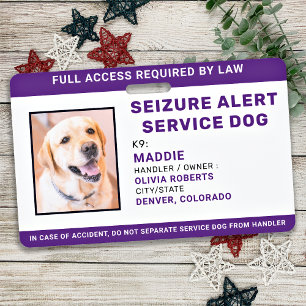 Badge Photo d'identification de chien d'assistance perso
