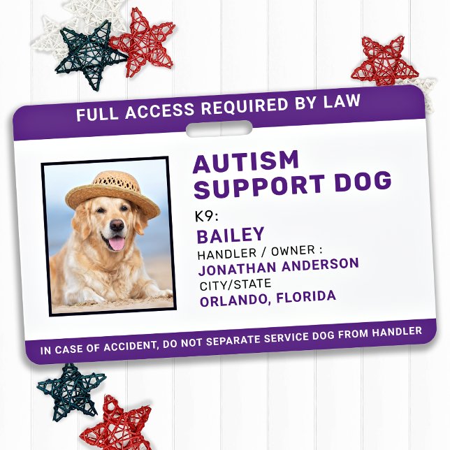 Badge Photo d'identification de chien de service pour so (Créateur téléchargé)