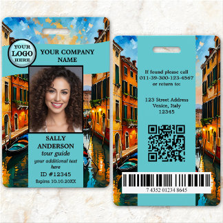 Badge photo d'identification de l'agence de voyage