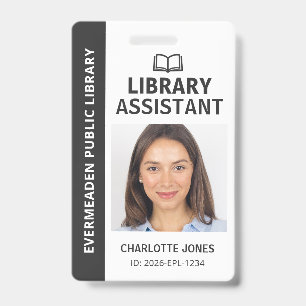 Badge Photo d'identification de l'assistant de bibliothè