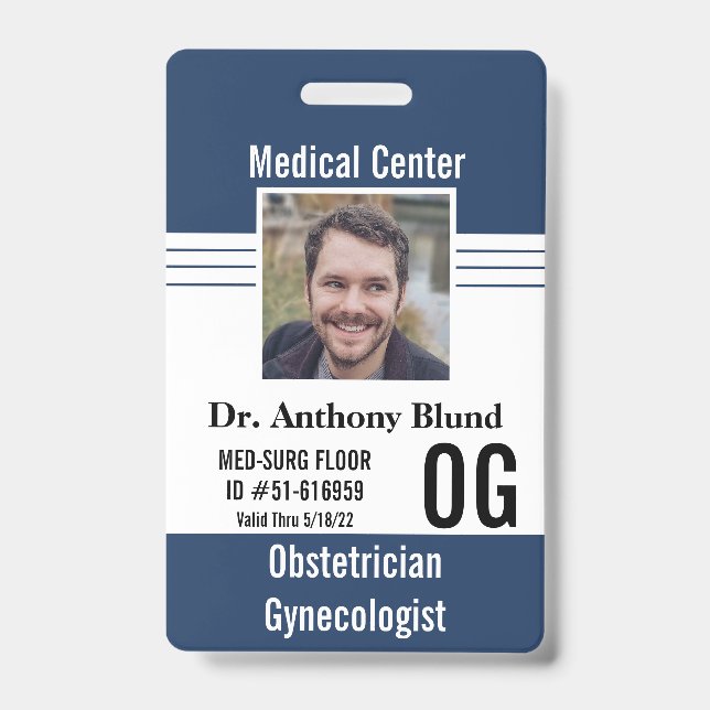 Badge Photo d'identification de l'employé de la clinique (Avant)