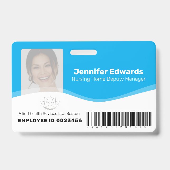Badge Photo d'identification des travailleurs essentiels (Avant)