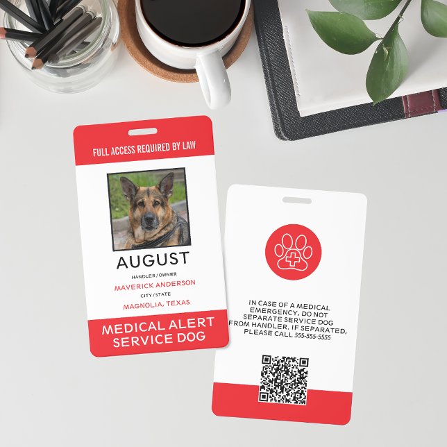 Badge Photo d'identification du chien de service d'alert (Créateur téléchargé)