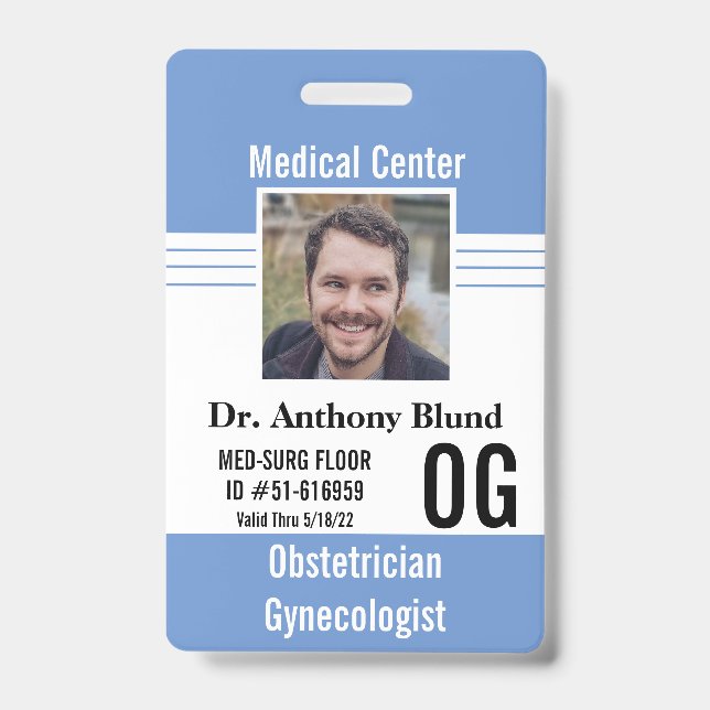 Badge Photo d'identification du médecin de la clinique N (Avant)
