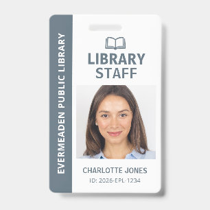 Badge Photo d'identification du personnel de la biblioth