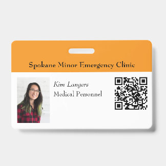 Badge Photo d'identification horizontale et code QR Badg