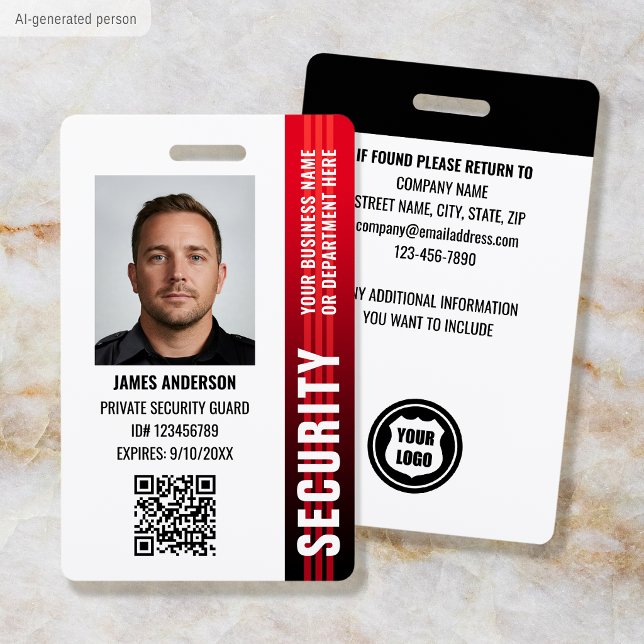 Badge Photo d'identité d'agent de sécurité professionnel (Créateur téléchargé)