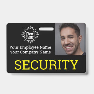Badge Photo d'identité de garde de sécurité noir profess